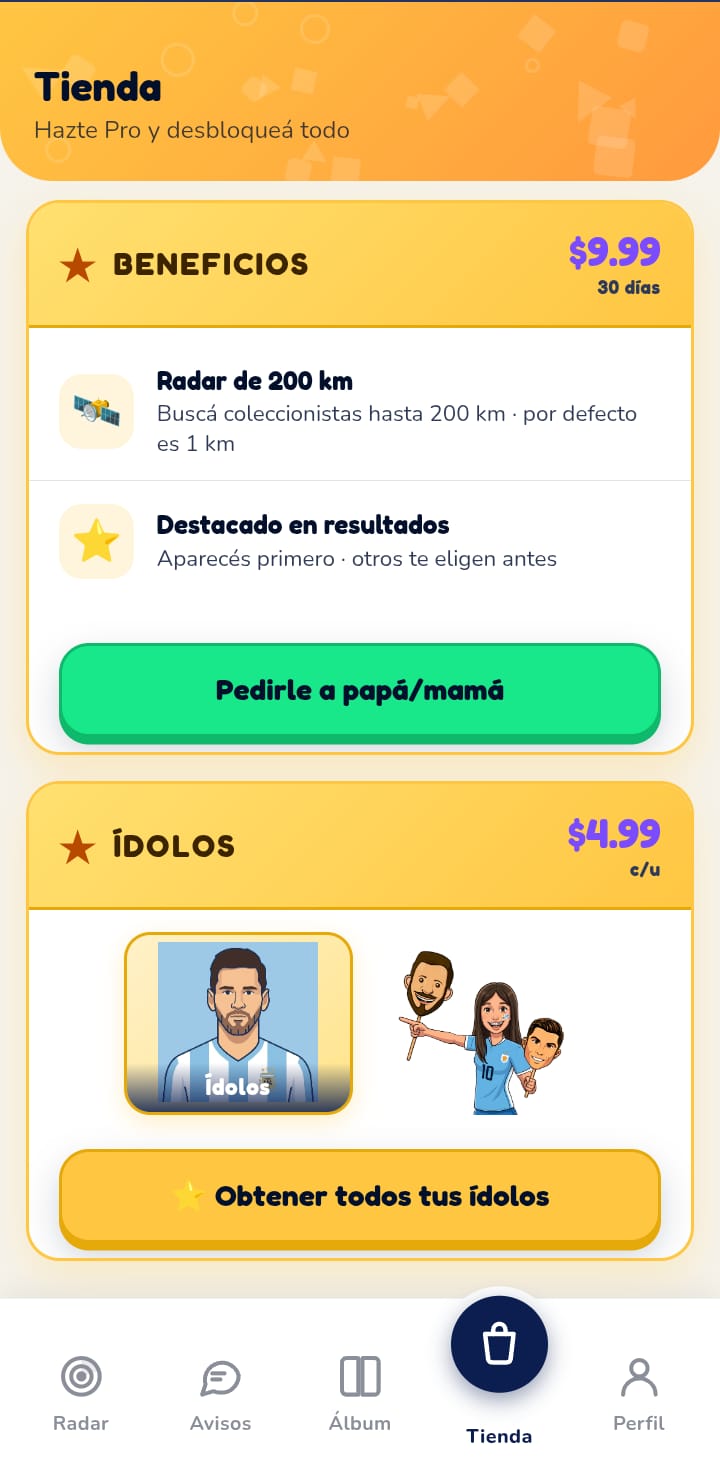 Tienda con avatares de jugadores del Mundial